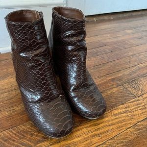 Urban outfitters snake skin ankle boots